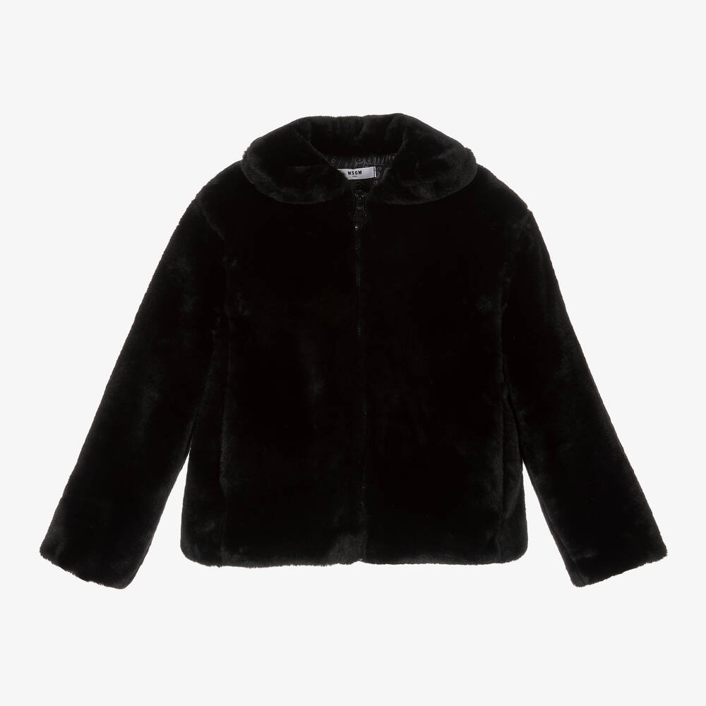 MSGM - Черная куртка из искусственного меха | Childrensalon