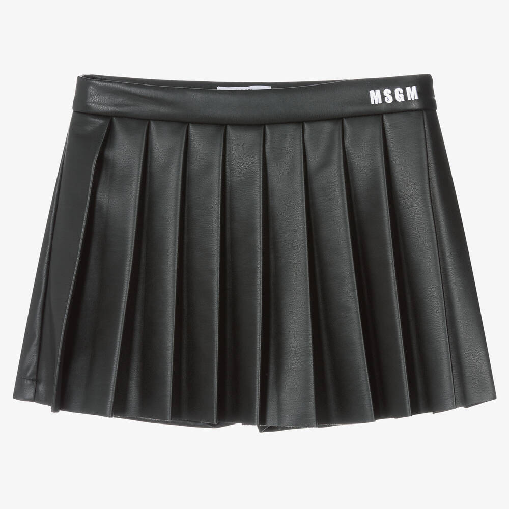 MSGM - Черная юбка-шорты из искусственной кожи | Childrensalon