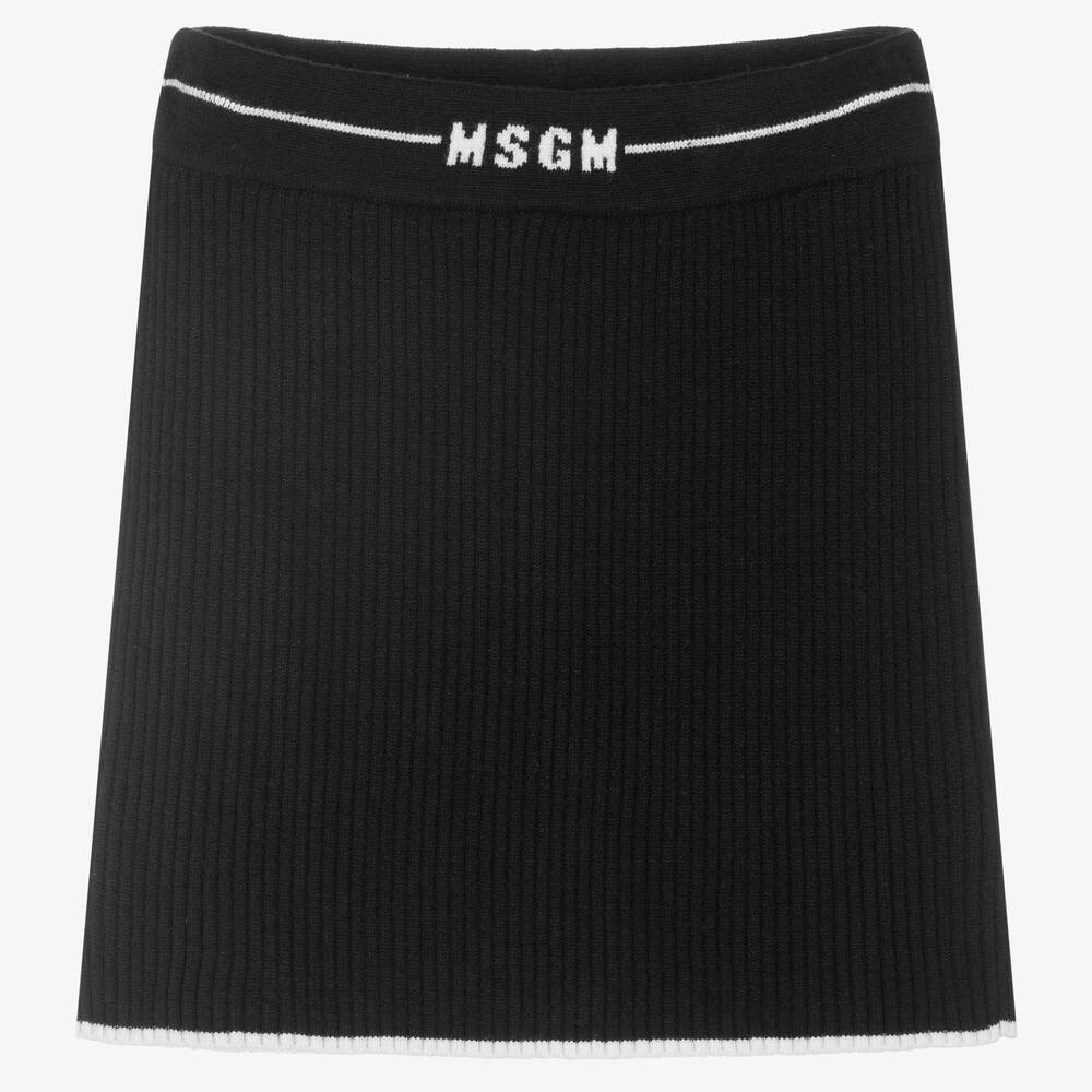 MSGM - Jupe noire en maille ado | Childrensalon