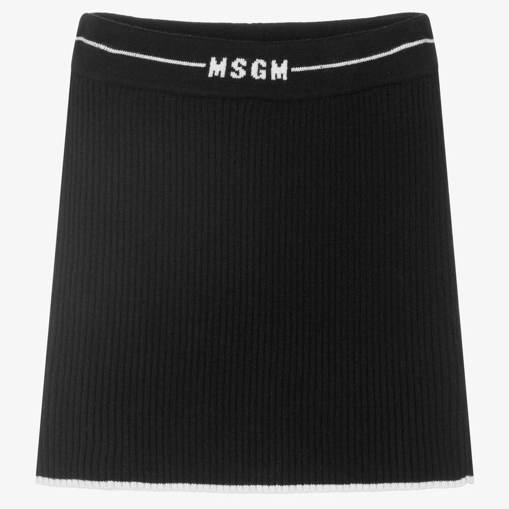 MSGM-Teen Girls Black Knitted Skirt | Childrensalon Outlet