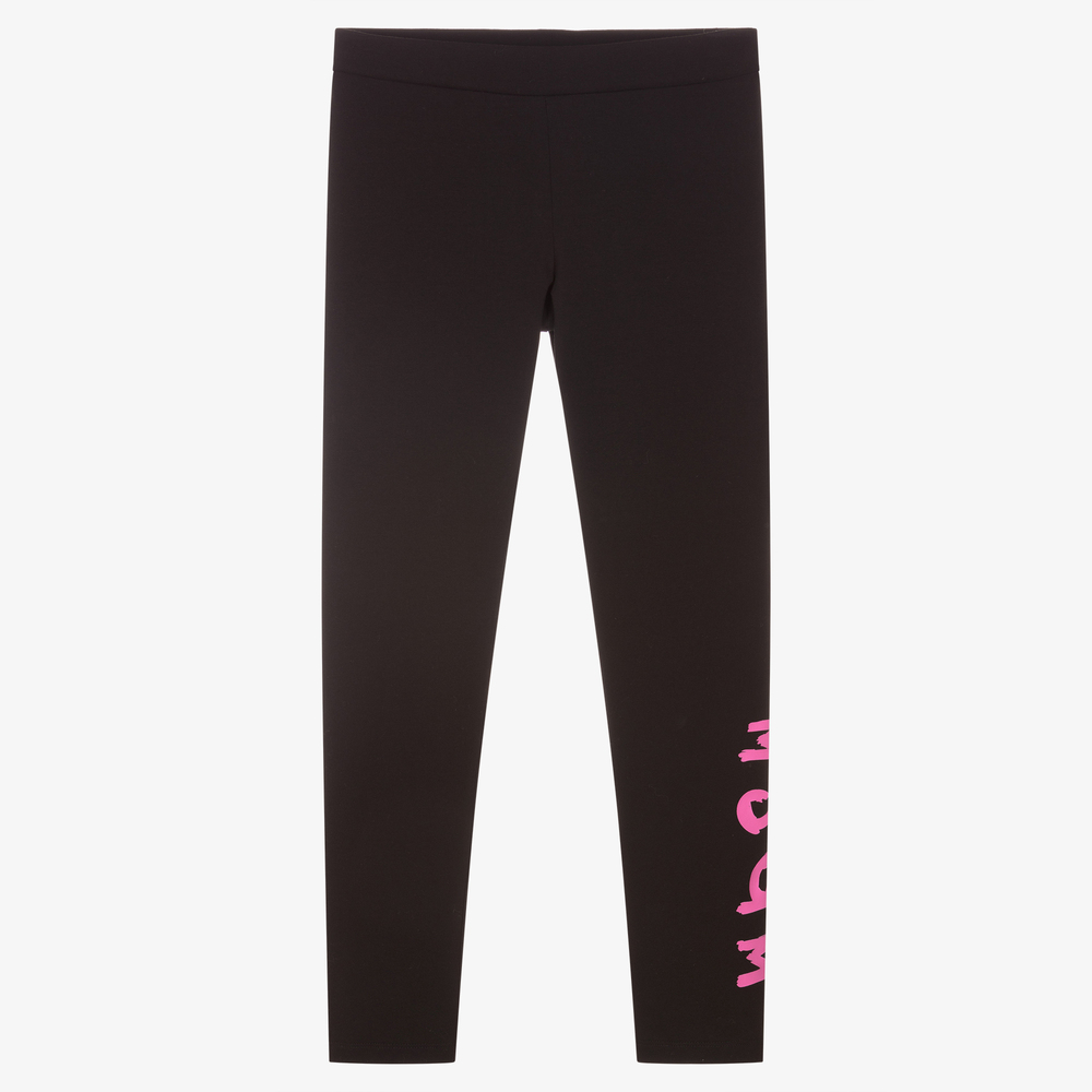 MSGM - Teen Girls Black Logo Leggings | Childrensalon