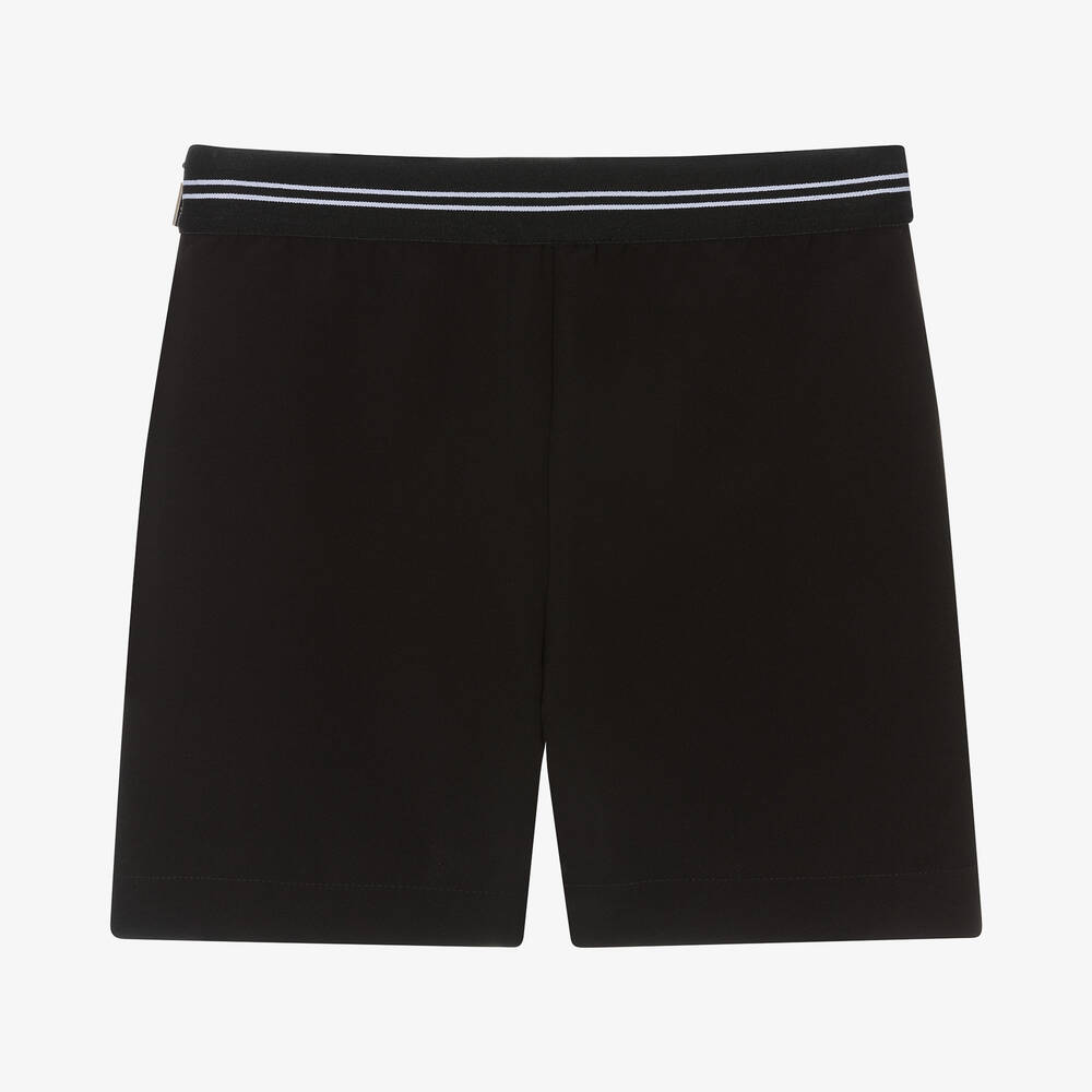 MSGM-Teen Girls Black Logo Shorts | Childrensalon Outlet