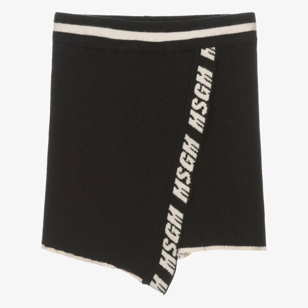 MSGM - Schwarzer Teen Rippstrick-Skort | Childrensalon