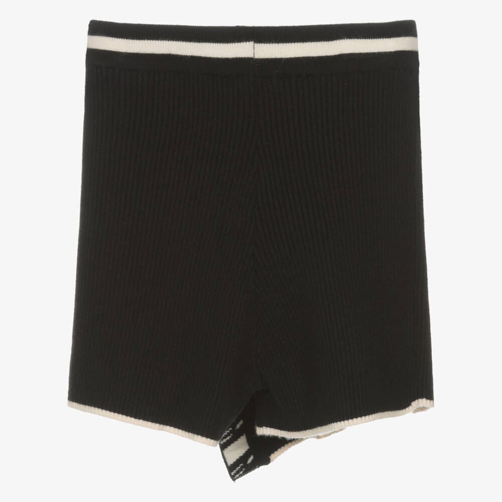 MSGM-Teen Girls Black Ribbed Knit Skort | Childrensalon Outlet