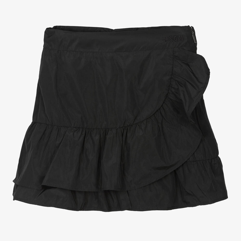 Short black taffeta skirt top