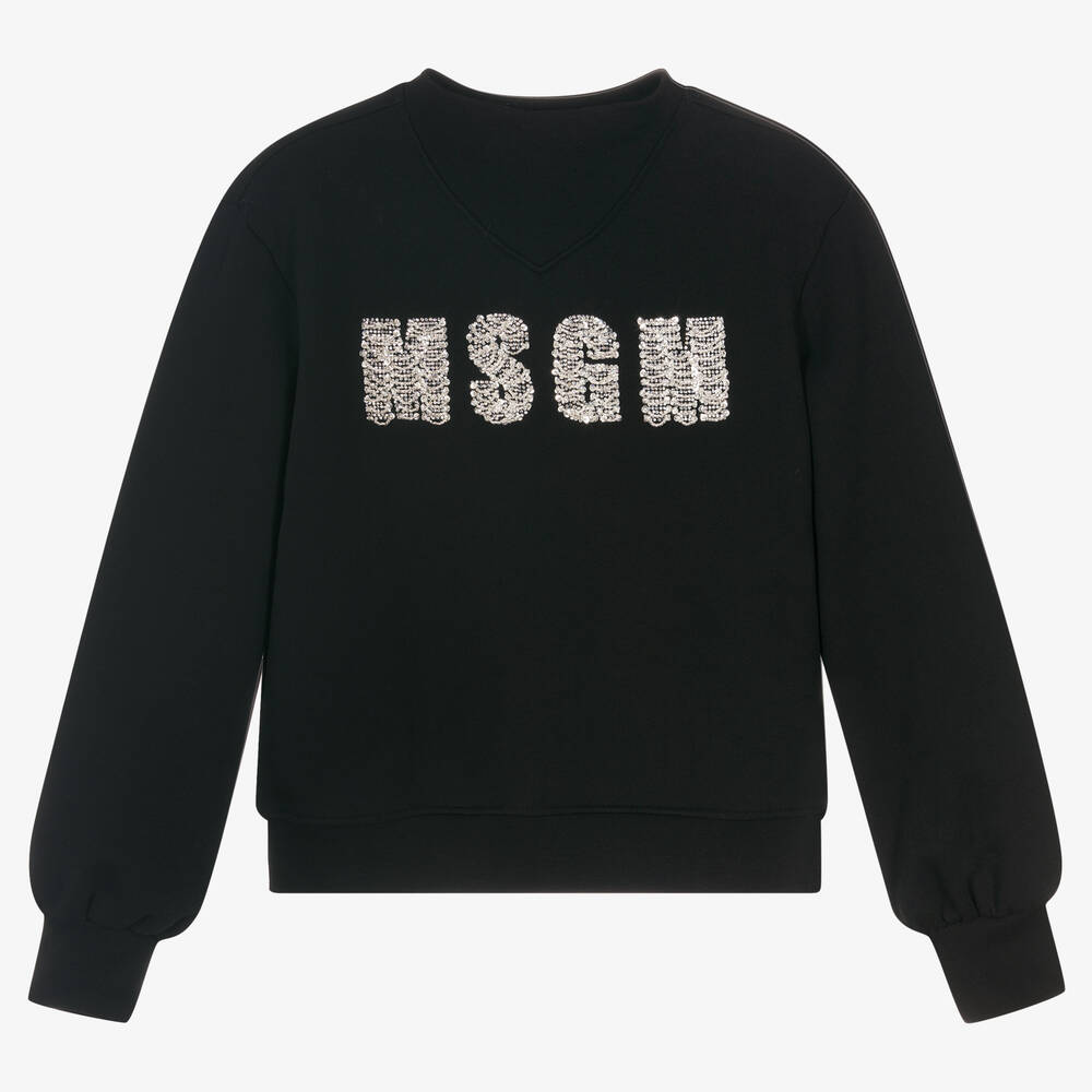 MSGM - Teen Girls Black Sweatshirt | Childrensalon