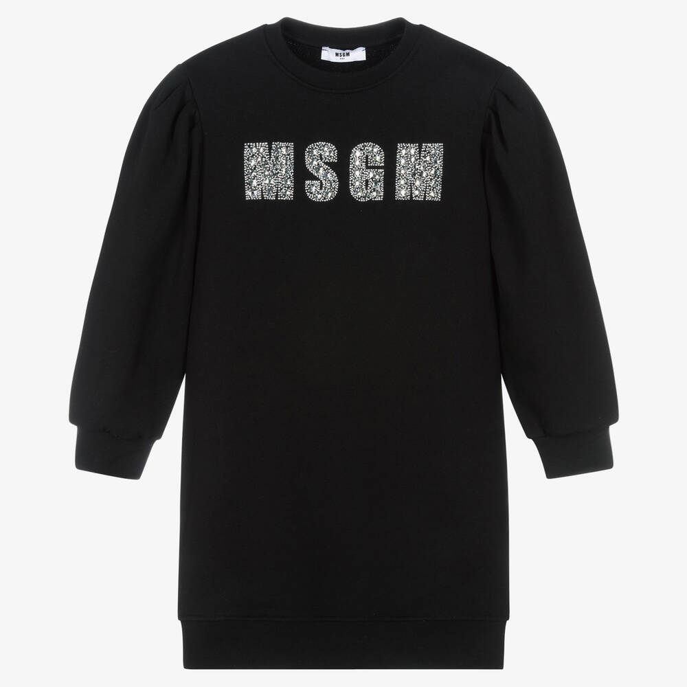 MSGM - Schwarzes Teen Sweatshirtkleid | Childrensalon