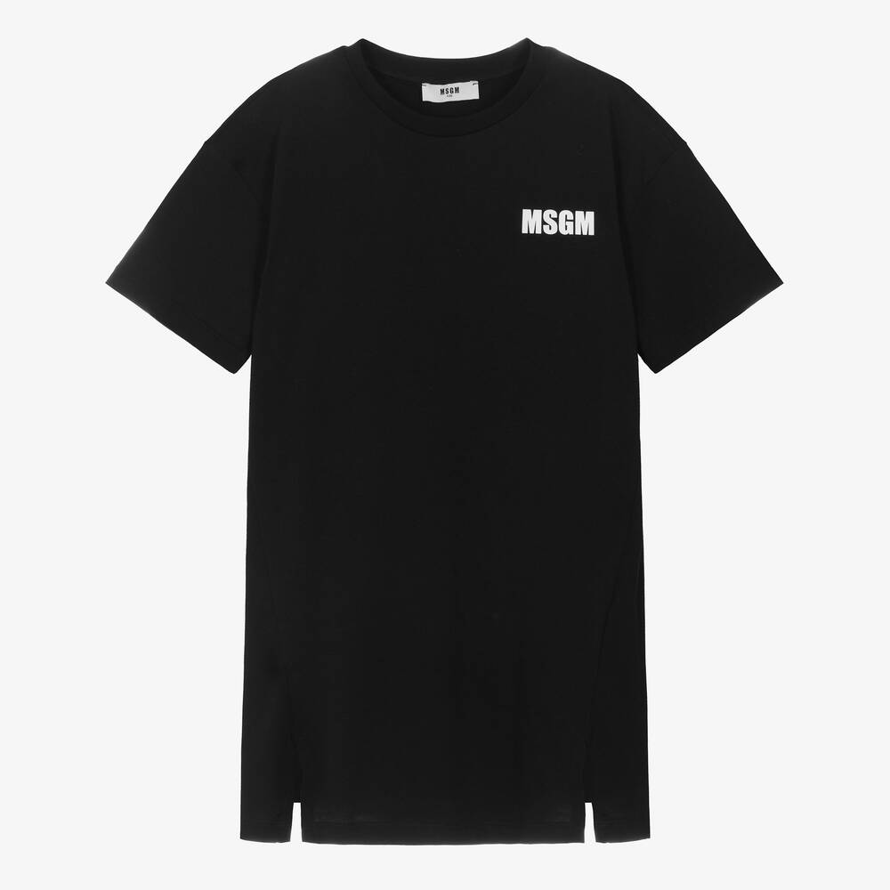 MSGM Teen Girls Black T Shirt Dress Childrensalon Outlet