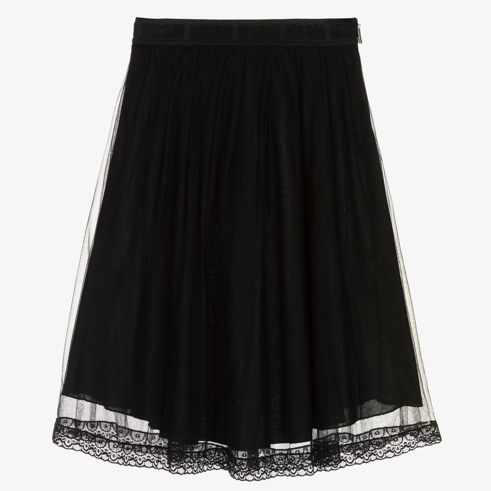 MSGM-Teen Girls Black Tulle Skirt | Childrensalon Outlet