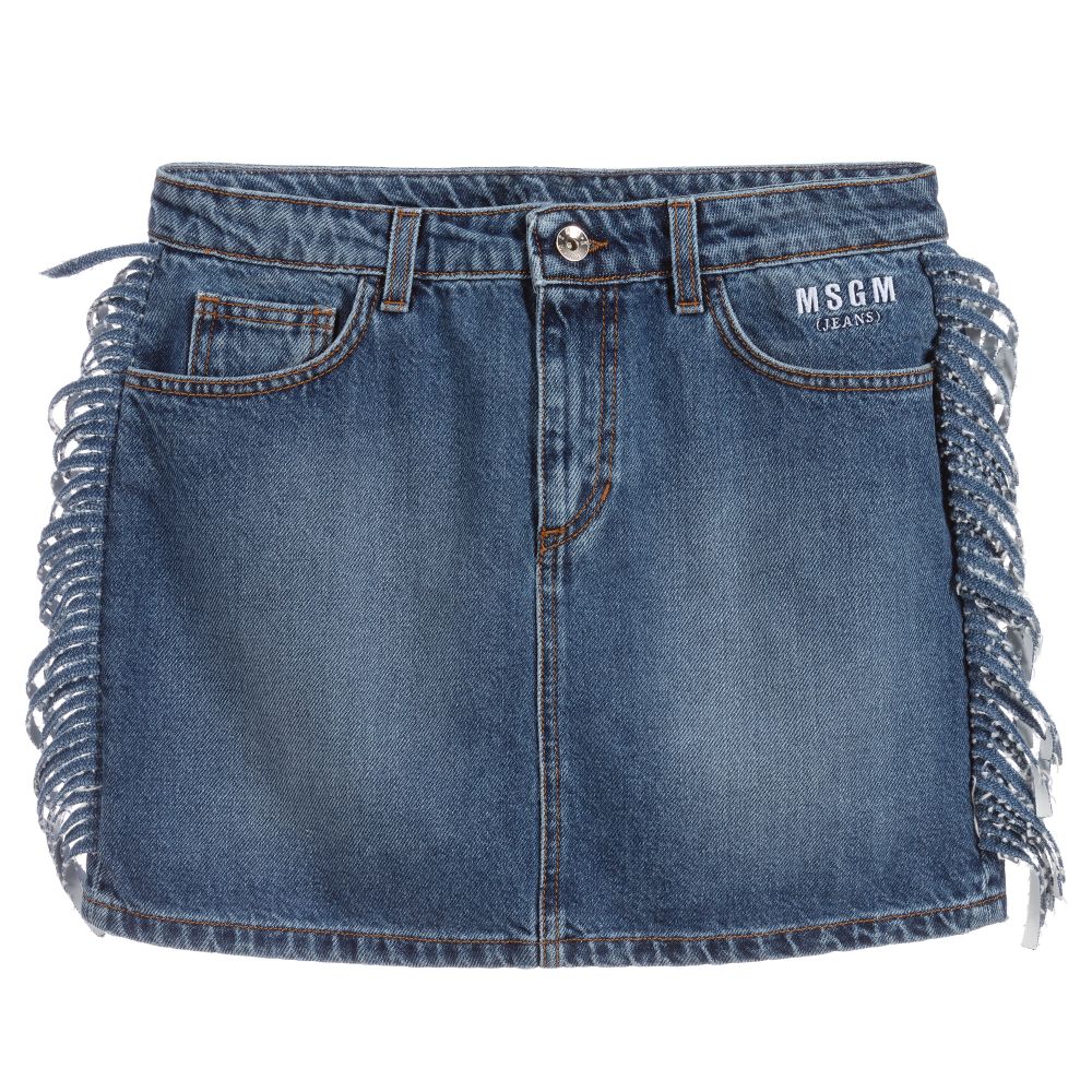 MSGM - Teen Girls Blue Denim Skirt | Childrensalon Outlet