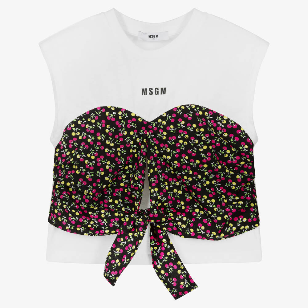 MSGM - Teen Baumwolloberteil mit Kirsch-Print | Childrensalon