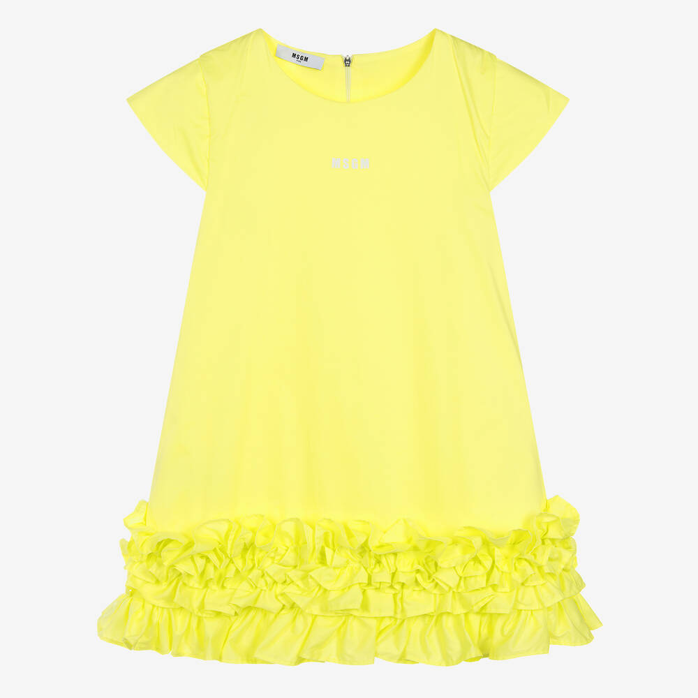 MSGM-Teen Girls Green Cotton Dress | Childrensalon Outlet