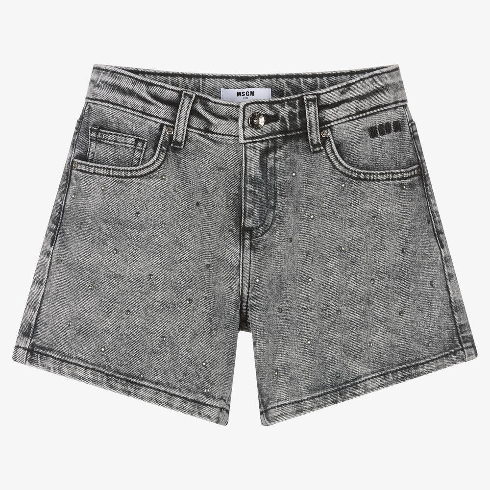 Gray denim shorts womens 2025