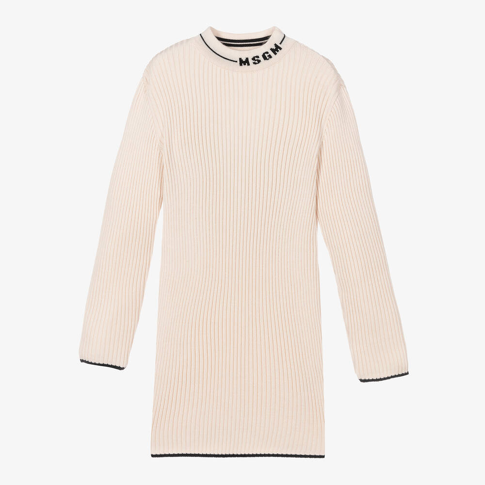 MSGM - Teen Girls Ivory Knitted Dress | Childrensalon