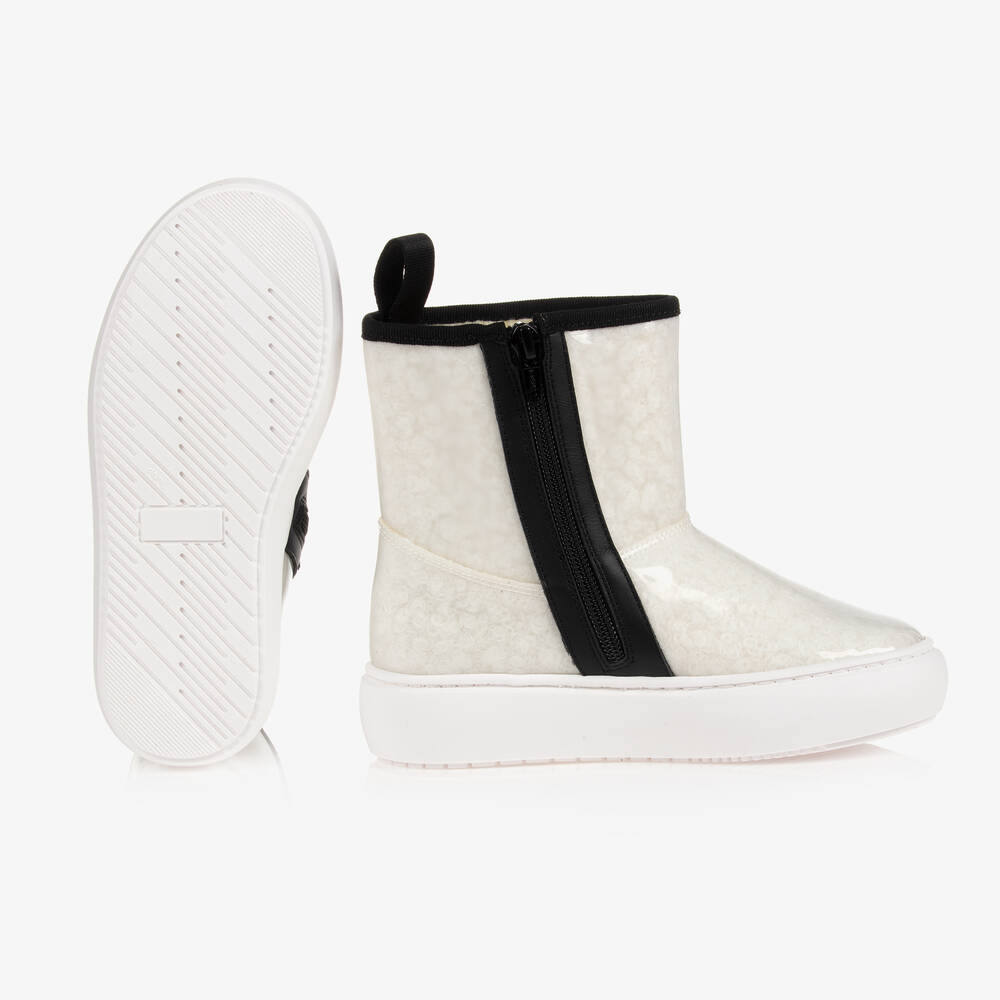 MSGM-Teen Girls Ivory Logo Boots | Childrensalon Outlet