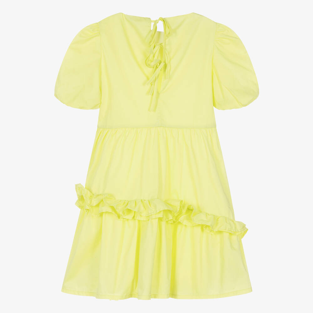 MSGM-Teen Girls Lime Green Cotton Dress | Childrensalon Outlet