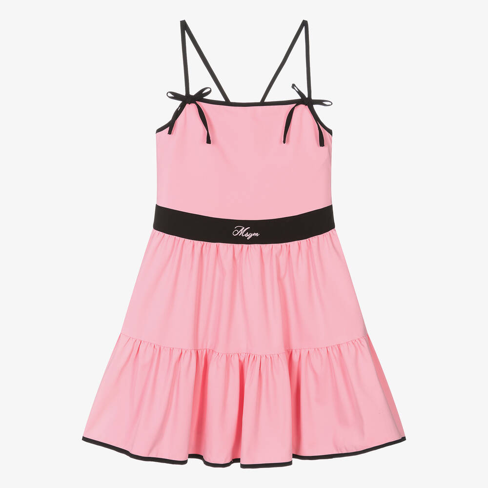 MSGM-Розовое хлопковое платье для девочек-подростков | Childrensalon Outlet