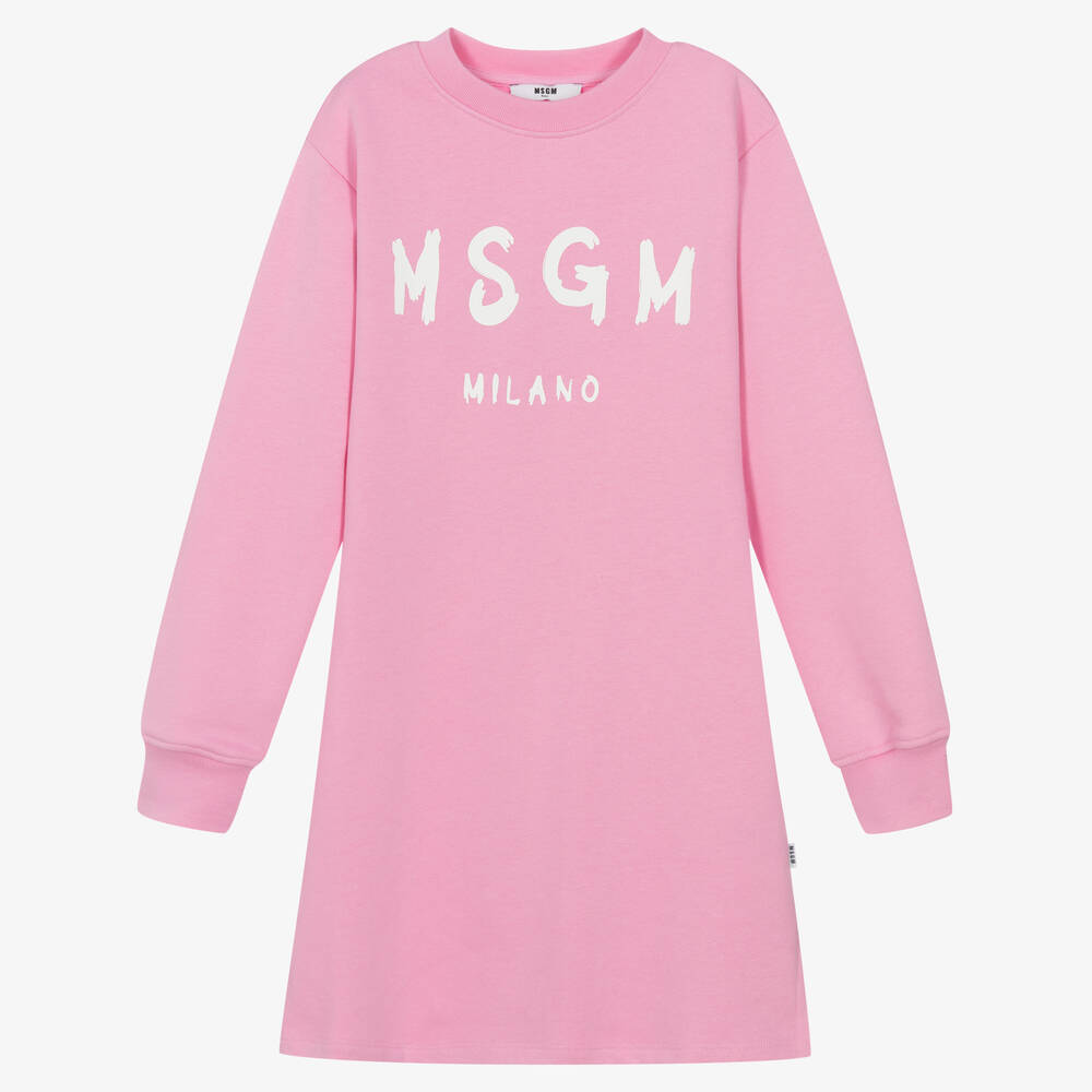 MSGM - Розовое платье из хлопкового джерси | Childrensalon