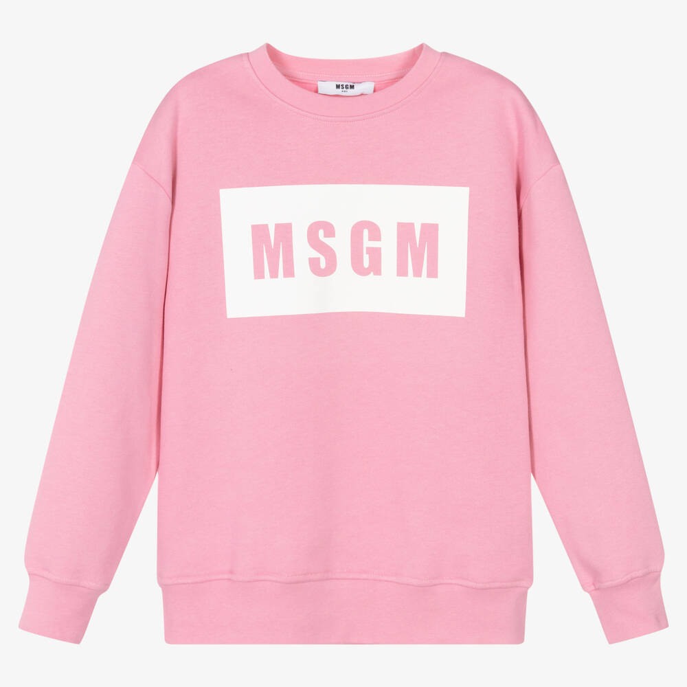 MSGM - Розовый хлопковый свитшот для девочек-подростков | Childrensalon