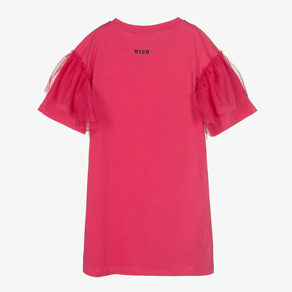 إم إس جي إم-فستان تينز بناتي قطن وتول لون زهري | Childrensalon Outlet