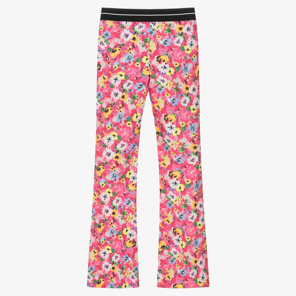 MSGM-Розовые легинсы-клеш в цветочек | Childrensalon Outlet