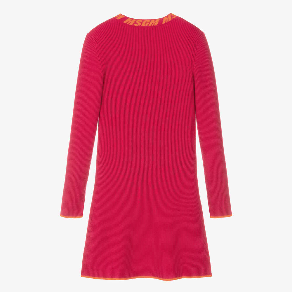 MSGM-Teen Girls Pink Knitted Dress | Childrensalon Outlet