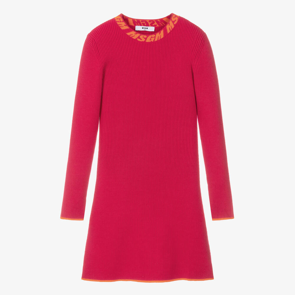 MSGM - Teen Girls Pink Knitted Dress | Childrensalon