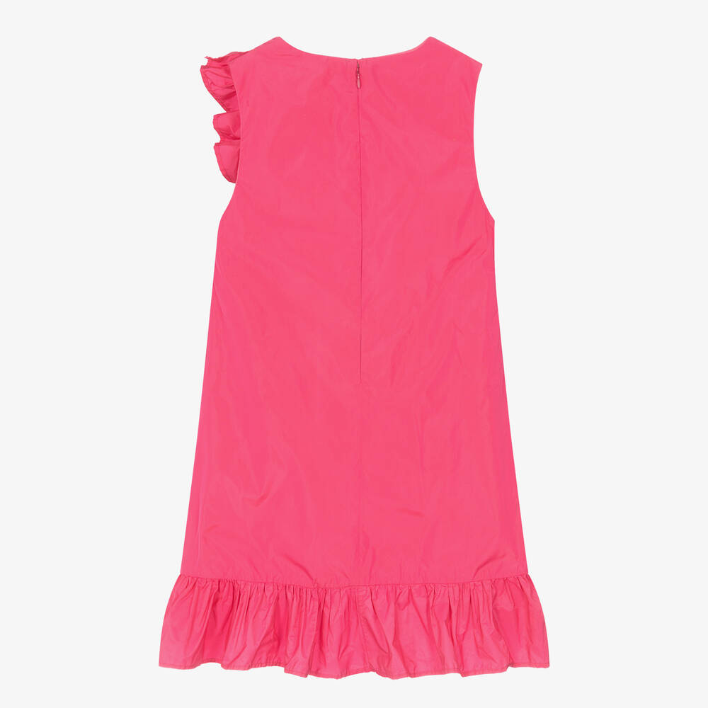 MSGM-Teen Girls Pink Taffeta Ruffle Dress | Childrensalon Outlet
