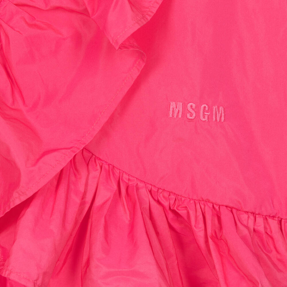 MSGM - Teen Girls Pink Taffeta Ruffle Dress | Childrensalon