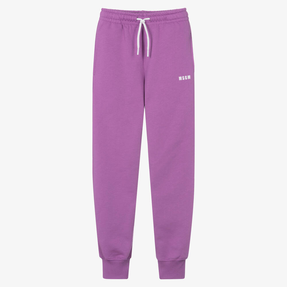 MSGM Teen Girls Purple Cotton Joggers Childrensalon Outlet