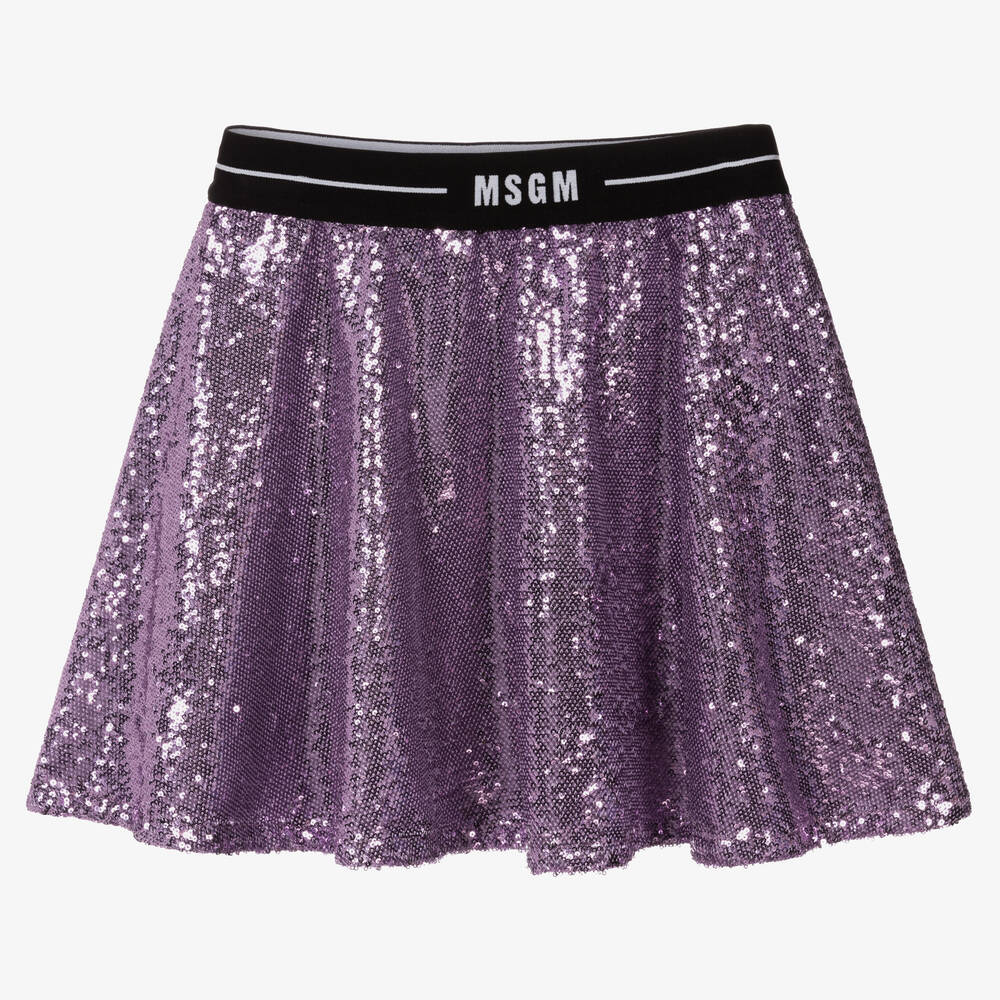 MSGM - Фиолетовая юбка с пайетками | Childrensalon