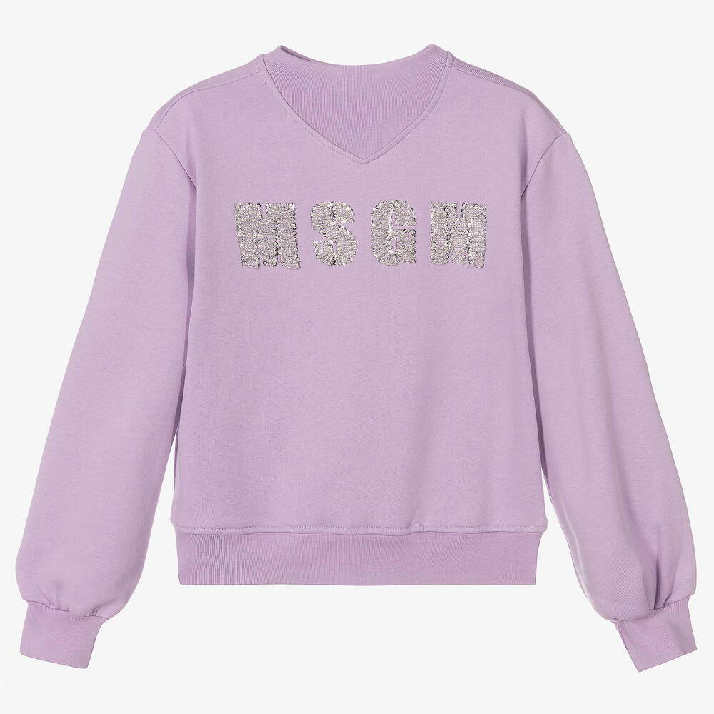 MSGM - Teen Girls Purple Sweatshirt  | Childrensalon
