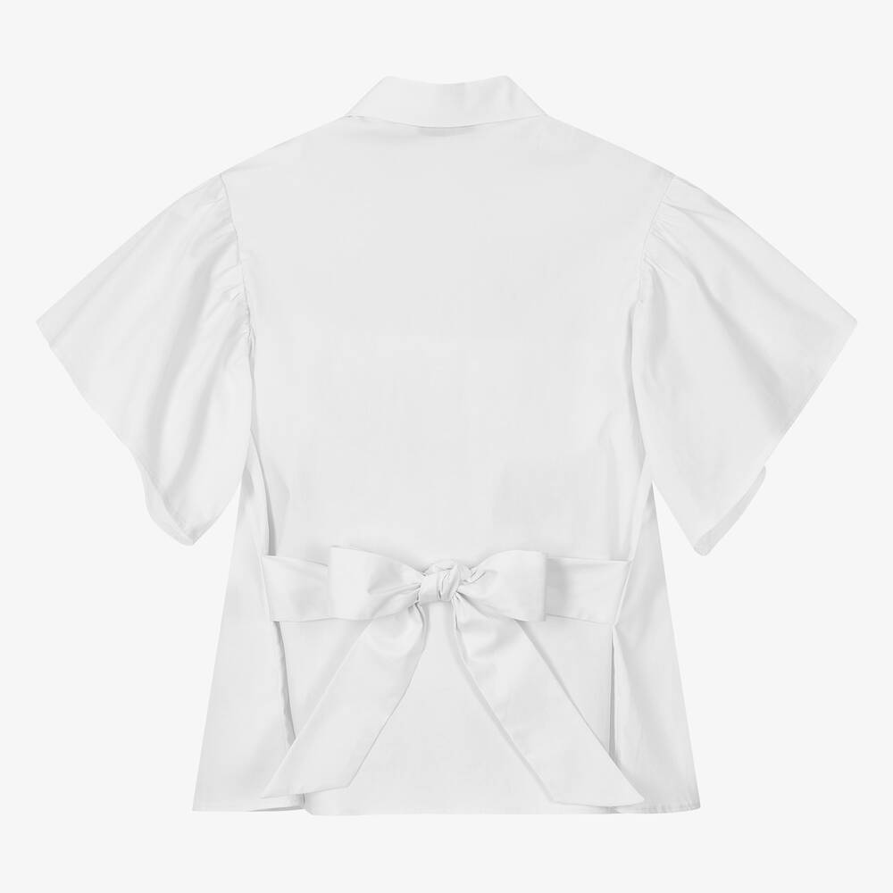 MSGM - Teen Girls White Cotton Blouse | Childrensalon Outlet