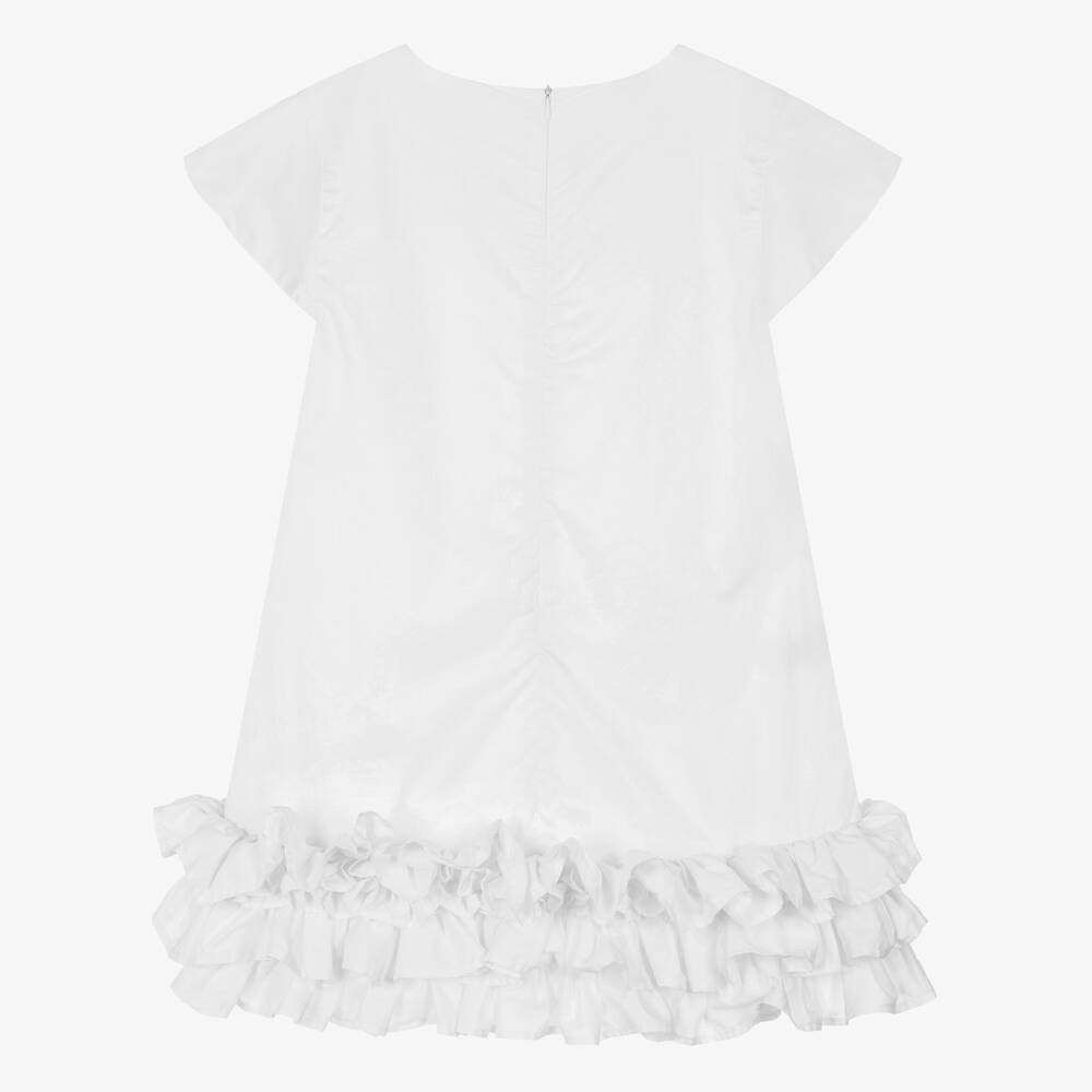 MSGM Teen Girls White Cotton Dress