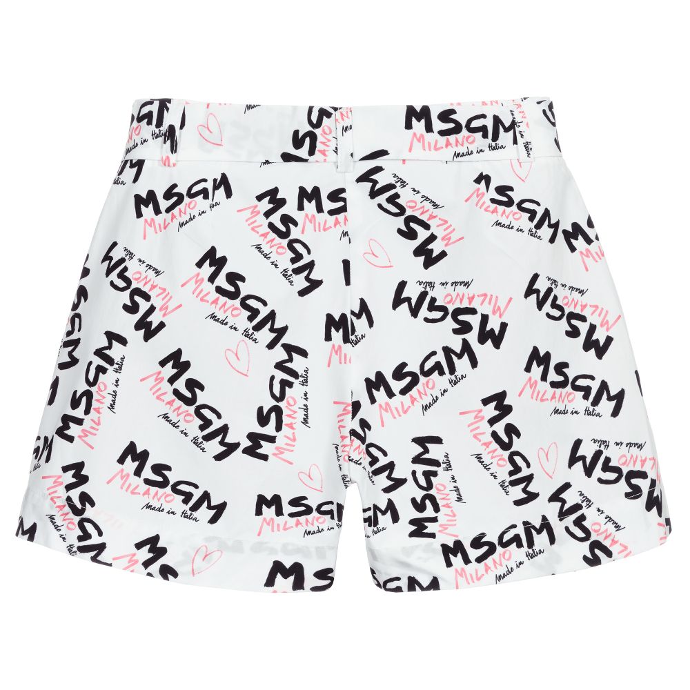 MSGM-Белые шорты для подростков | Childrensalon Outlet