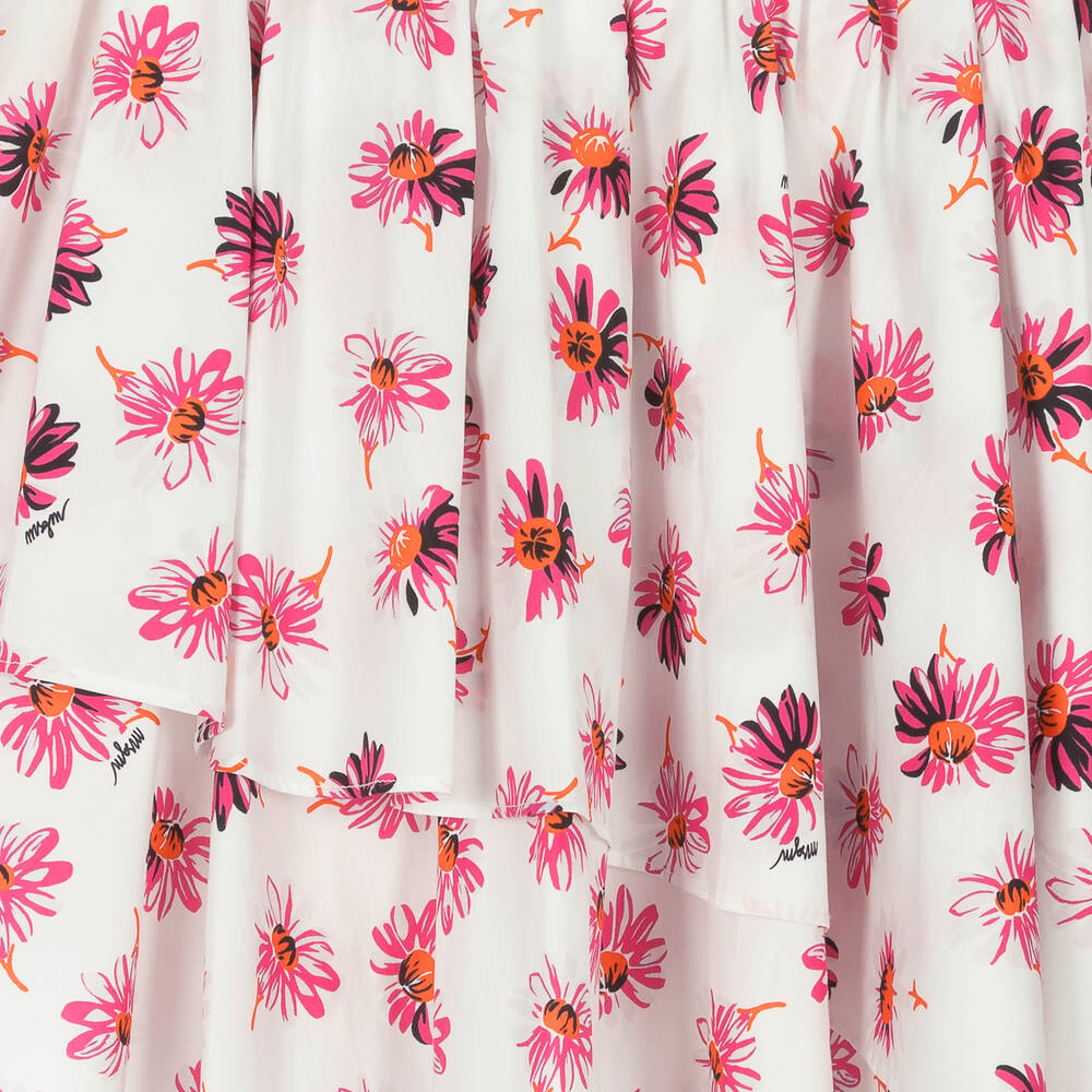 MSGM-Бело-розовая юбка в цветочек | Childrensalon Outlet