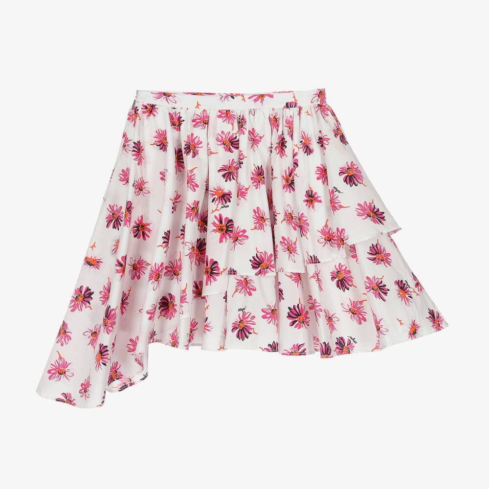 MSGM-Бело-розовая юбка в цветочек | Childrensalon Outlet