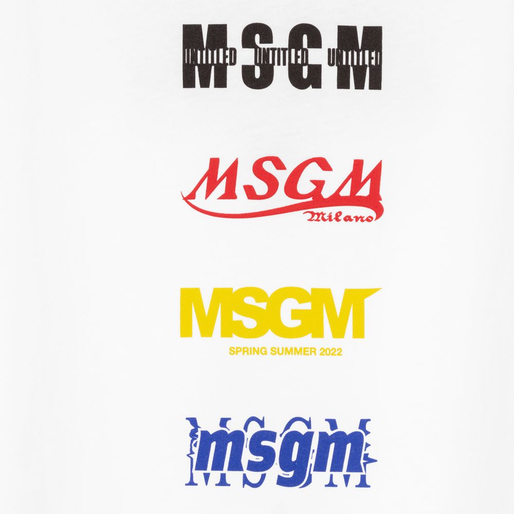 MSGM-فستان تيشيرت تينز قطن لون أبيض | Childrensalon Outlet