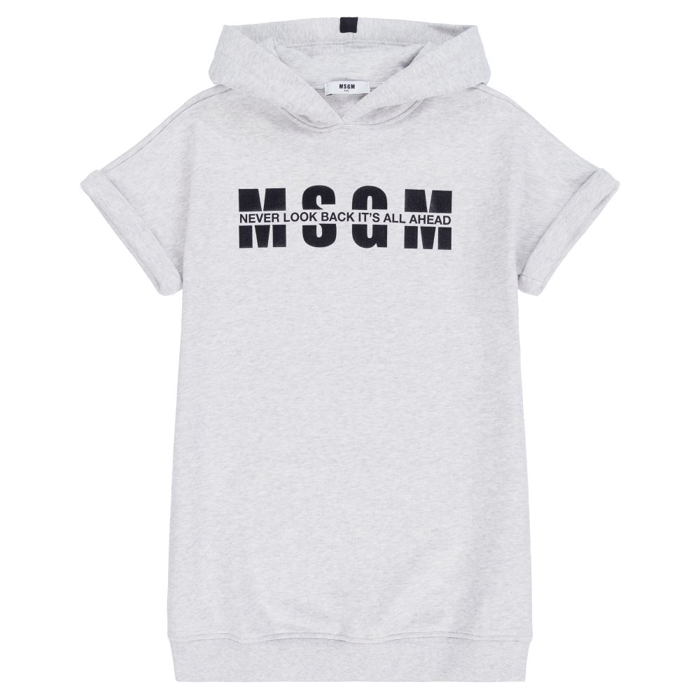 MSGM - Teen Grey Logo Hoodie Dress | Childrensalon