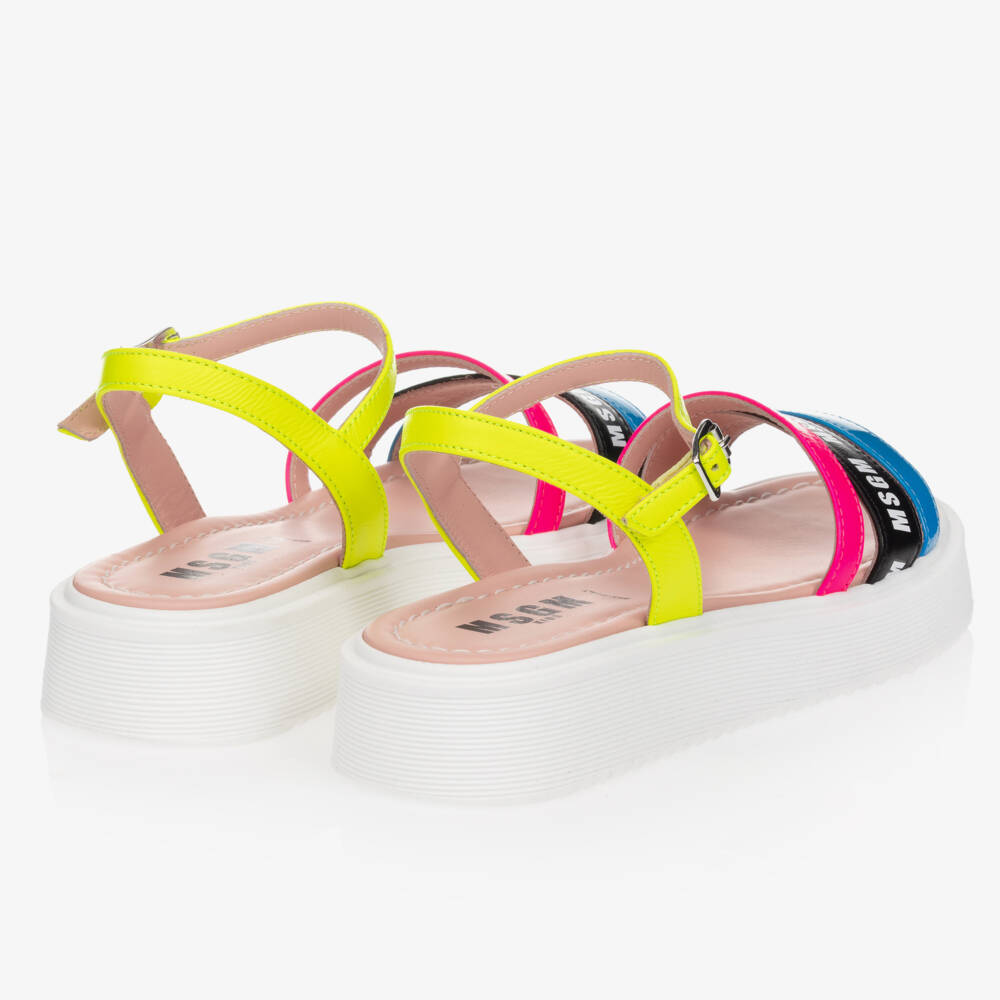MSGM-Teen Leather Logo Sandals | Childrensalon Outlet
