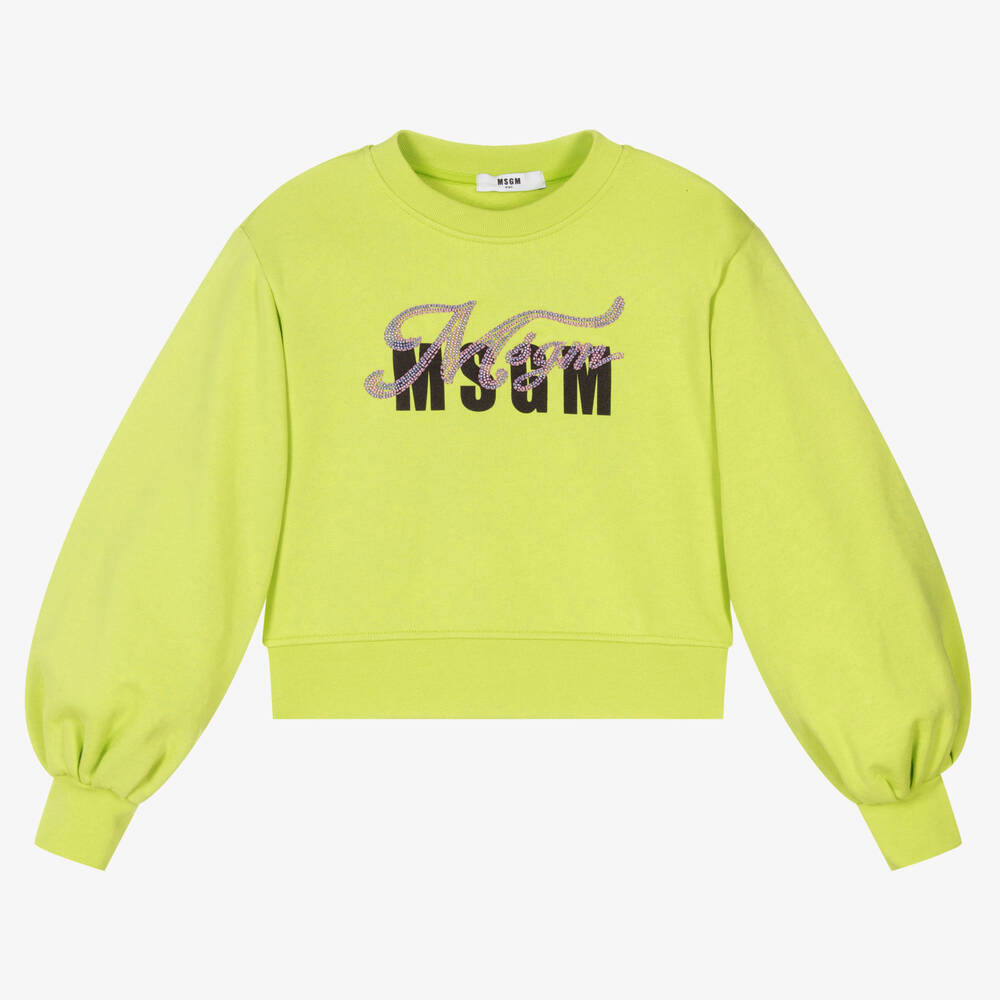 MSGM - Sweat vert citron ado | Childrensalon