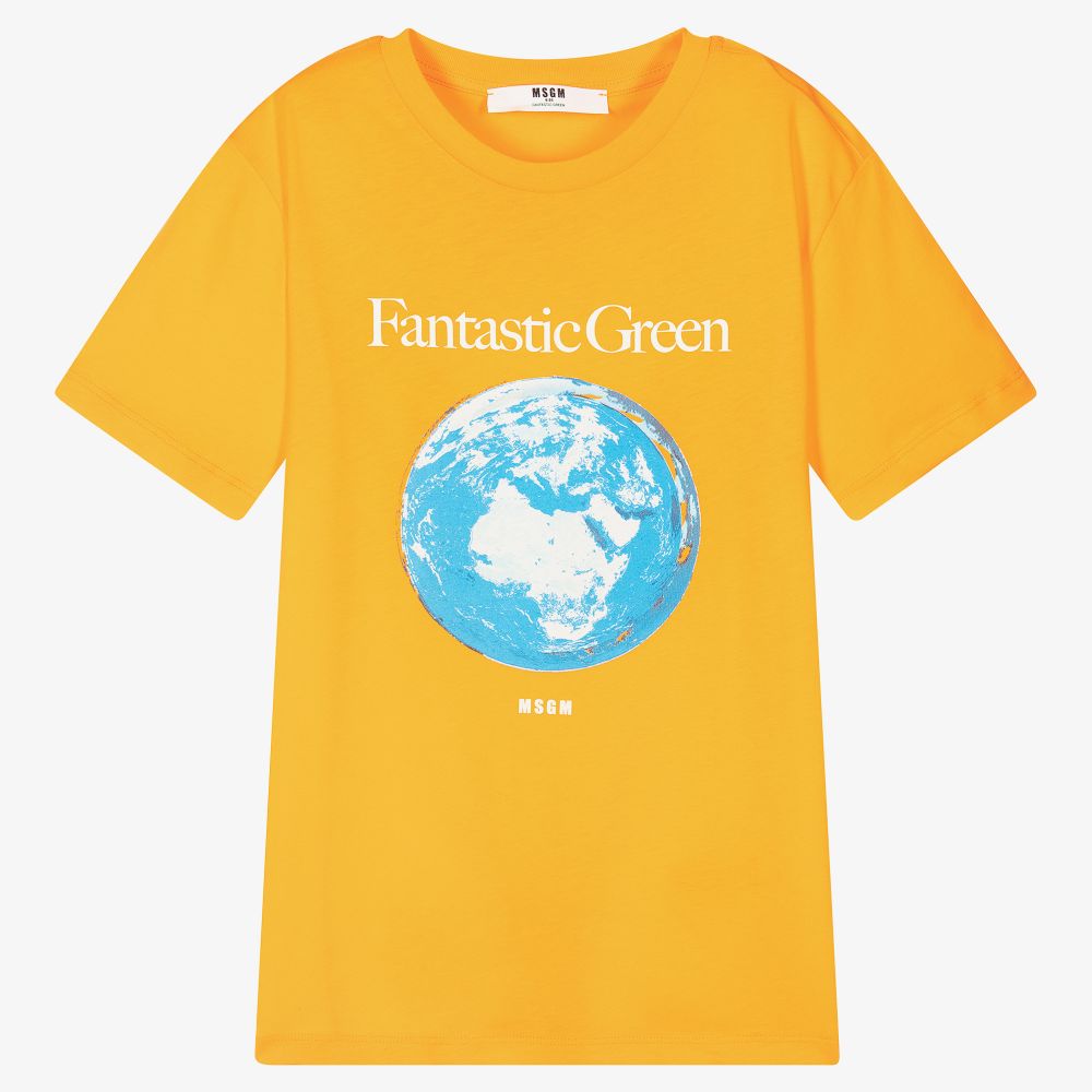 MSGM - Оранжевая футболка с Землей для подростков | Childrensalon