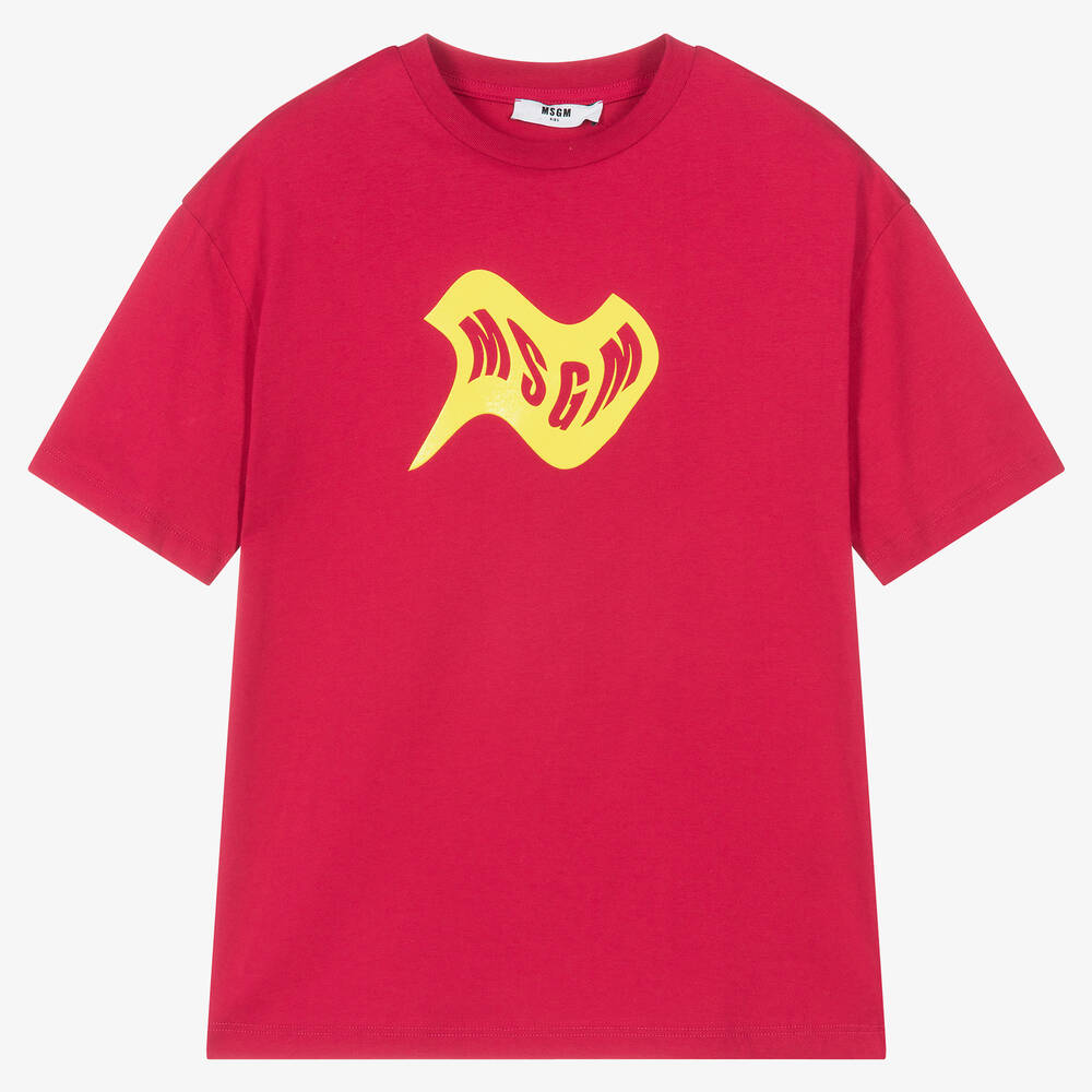 MSGM - T-shirt rose en jersey de coton ado | Childrensalon