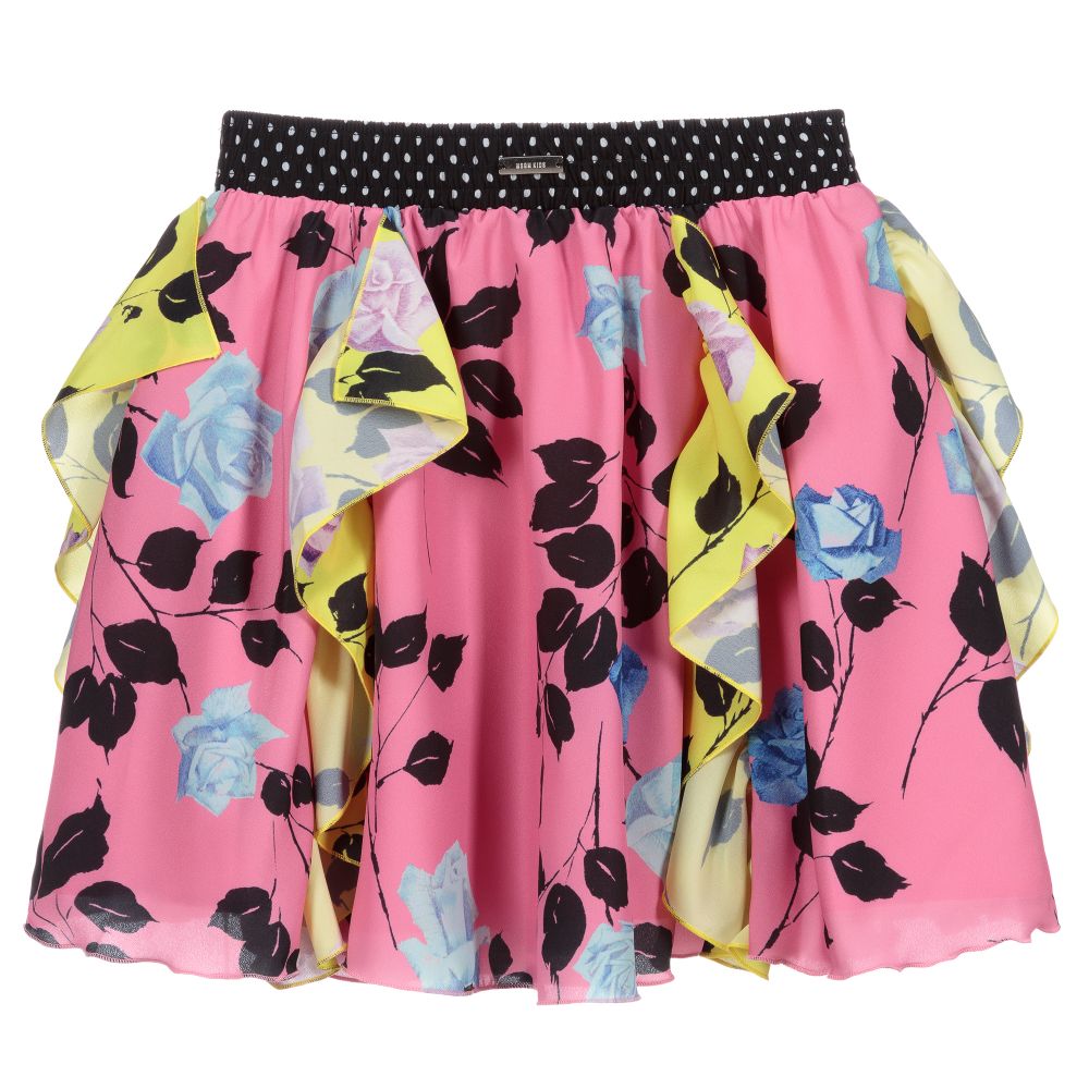 MSGM-Teen Pink Floral Ruffle Skirt | Childrensalon Outlet