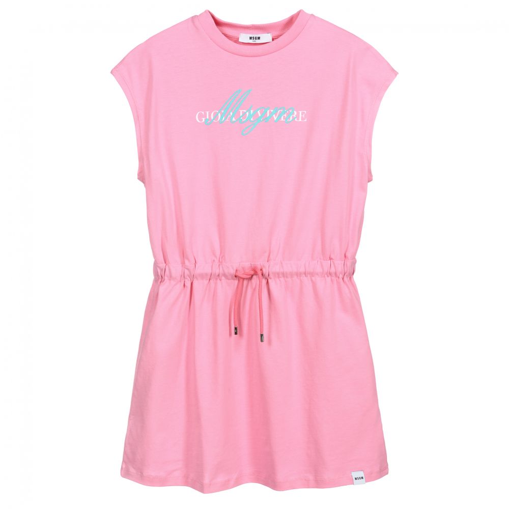 MSGM - Розовое платье с логотипом для подростков | Childrensalon