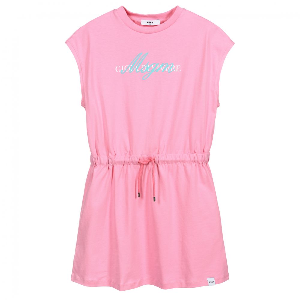 MSGM - Rosa Teen Kleid mit Logo | Childrensalon