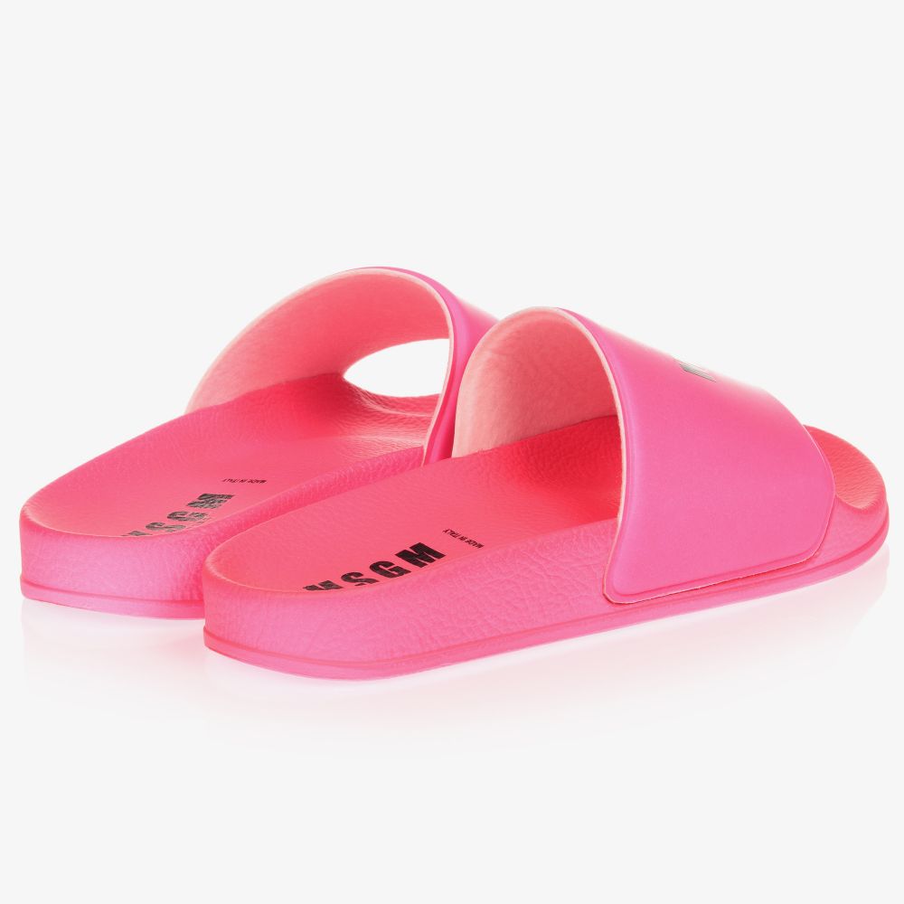 MSGM-Teen Pink Logo Sliders | Childrensalon Outlet