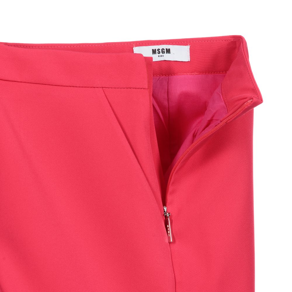 MSGM-Розовые шорты с рюшами и логотипом для подростков | Childrensalon Outlet