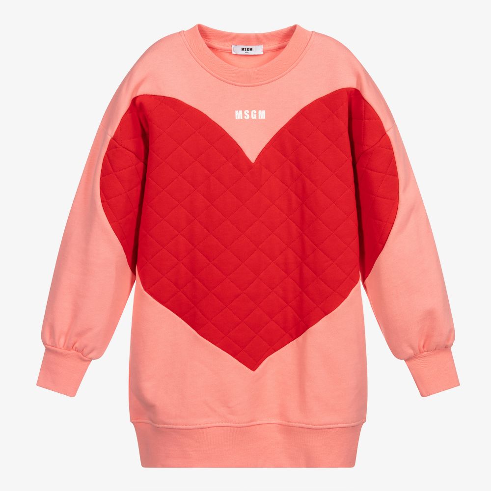 MSGM Teen Pink Sweatshirt Dress Childrensalon Outlet