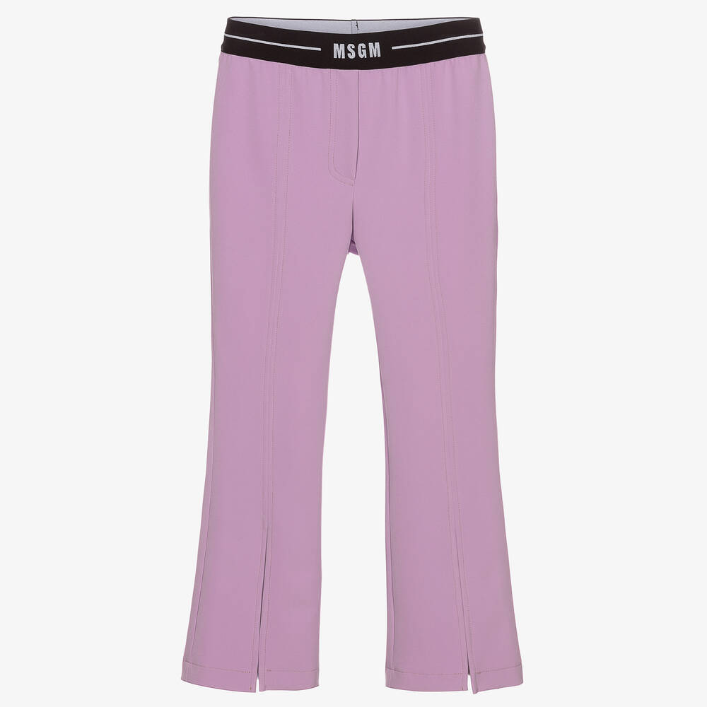 MSGM - Teen Purple Flared Trousers | Childrensalon